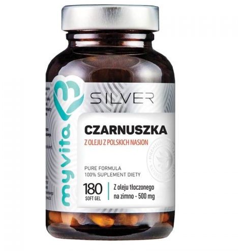 MyVita Czarnuszka z oleju z polskich nasion tłoczonego na zimno 500 mg 180 kapsułek Silver 5903021592347