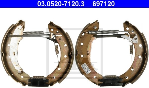 ATE ZESTAW SZCZĘKI+CYLINDERKI HAMULCOWE 03.0520-7120.3 RENAULT LAGUNA I 2.0 99-01