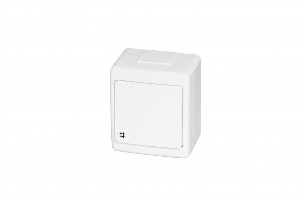 Pawbol WYLACZNIK BETA, POJEDYNCZY, KRZYZOWY, IP44, BIALY D.3110WK