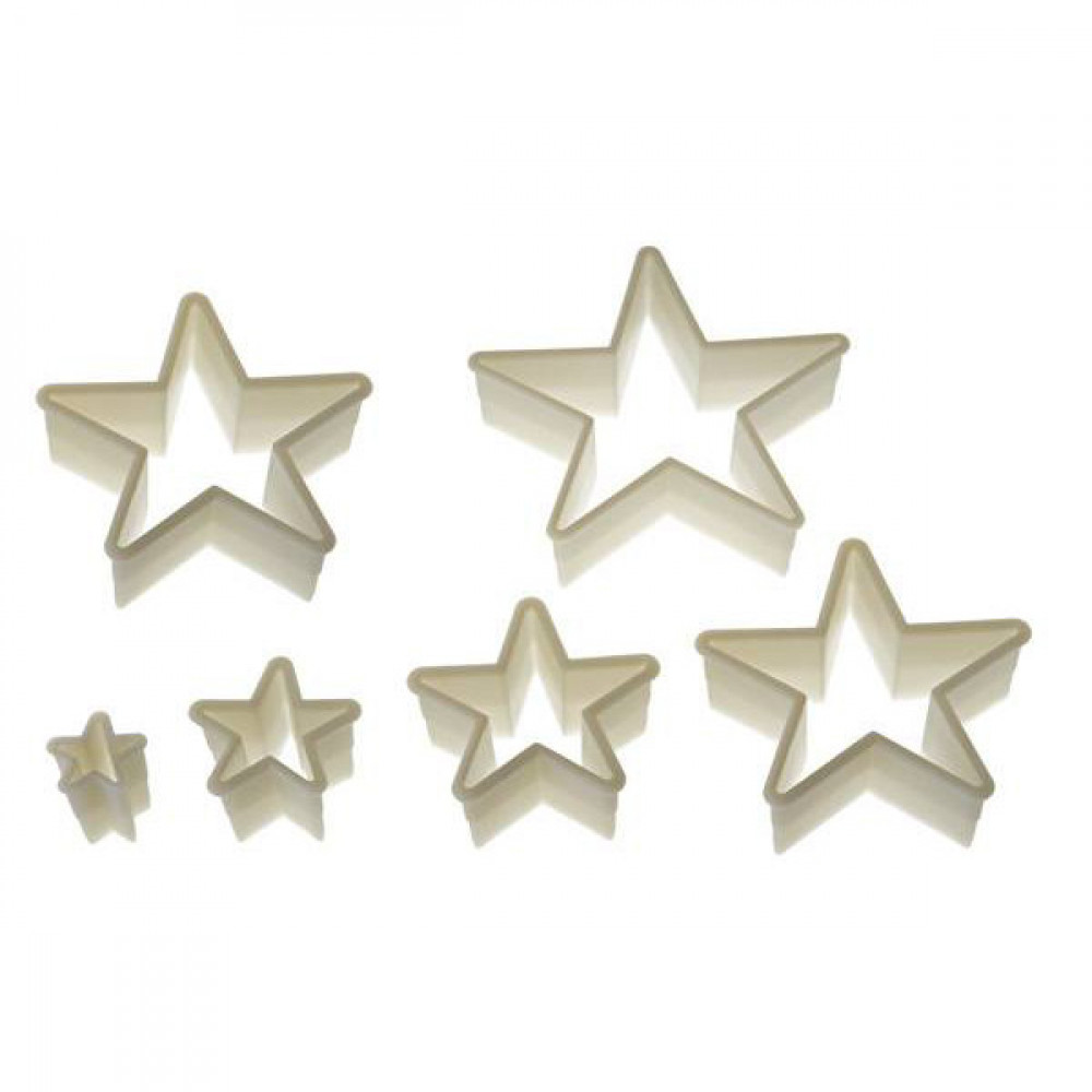 Silikomart Stars 6 Szt Białe Foremki Wykrawacze Do Ciastek Plastikowe