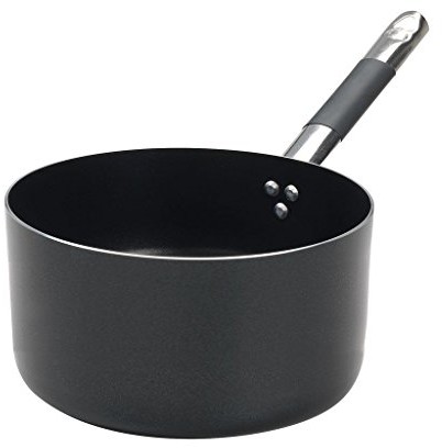 Pentole Agnelli pentole agnelli ALB lakier do garnków, wysokości, aluminiowa, grubość 3 MM, z okrągłym rękojeść wykonana ze stali nierdzewnej Cool, czarna, czarny, 16 cm ALSC105SSC16