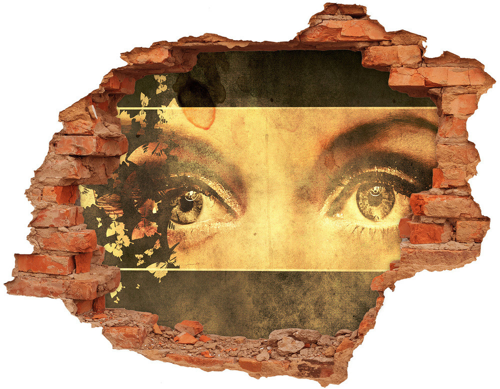 Wallmuralia.pl Fototapeta dziura na ścianę Oczy i motyle