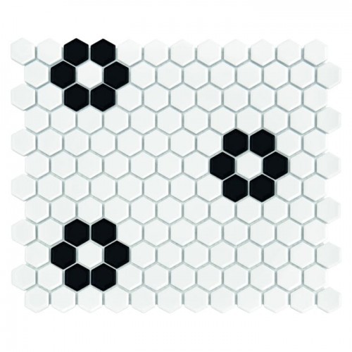 Dunin Mozaika Dunin Hexagonic Mini Hexagon B&W Flower