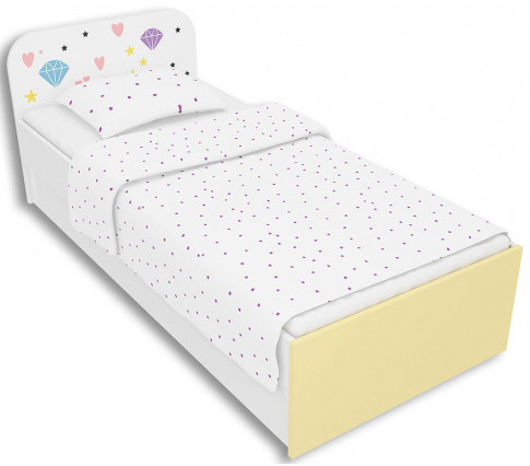 Biało-żółte łóżko dziecięce 90x200 Lili 9X 3 kolory
