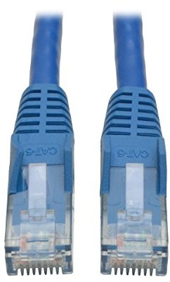 Tripp Lite N201  030-BK 30 ft 9,14 m Cat6 Gigabit Snagless RJ45 wtyczka formowane kabel Patch  czarna, niebieski N201-010-BL