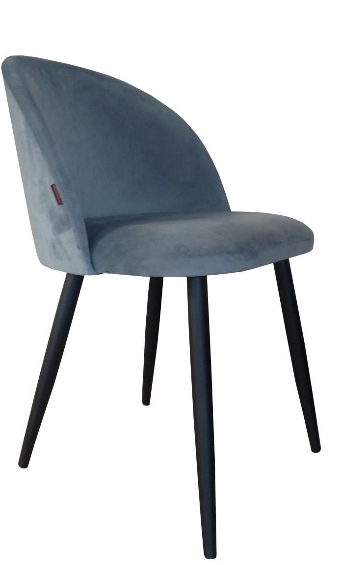 Atos Krzesło CLAUDINE 1 BL VELVET szare tapicerowane do salonu COLIN-BL06