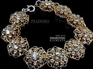 Swarovski Arande PIĘKNA BRANSOLETKA CRYSTAL FLOW GOLD SRB 2091901925