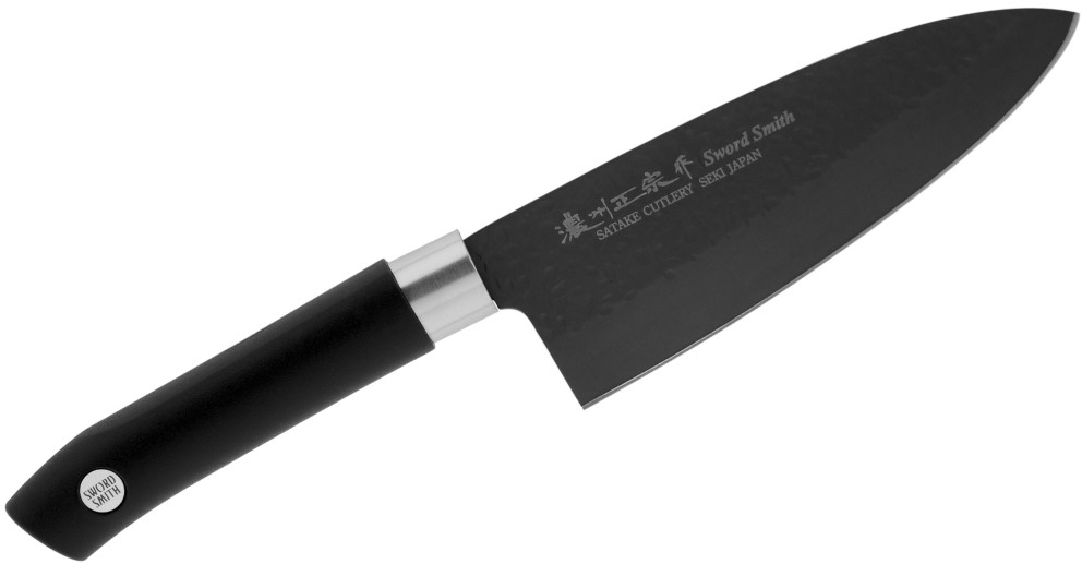 Satake Swordsmith Black 16 Cm Czarny Nóż Deba Ze Stali Nierdzewnej