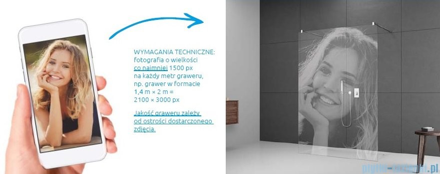 Radaway Grawer na szkle dla kabin wzór indywidualny