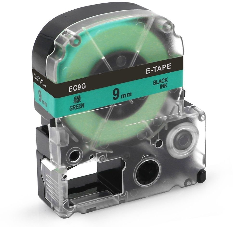 Epson LK-SC9GW, 9mm x 9m, czarny druk / zielony podkład, taśma zamiennik
