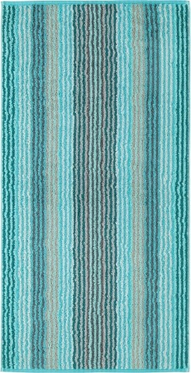 Cawo Ręcznik Unique w pasy 50 x 100 cm turkusowy 944 50/100 44