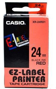 Casio Taśna XR-6RD1 czarny druk/czerwony podkład nielaminowany 8m 6mm XR-6RD1