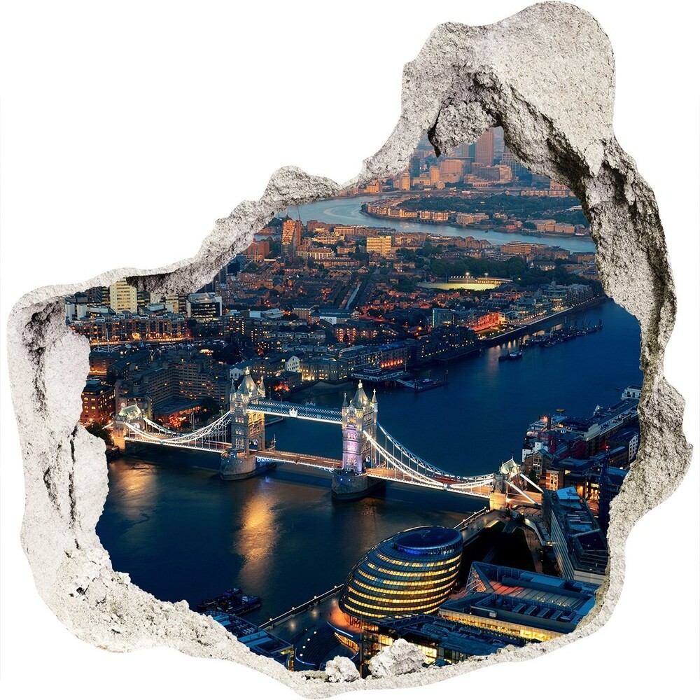 Wallmuralia.pl Fototapeta dziura na ścianę 3d Londyn z lotu ptaka