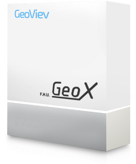 C-GEO GeoX Przeglądanie plików ze współrzędnymi pliki tekstowe dla Dos i Windows WinKalk GeoKalk LandMap EwMapa GEO 89) wysyłanie współrzędnych do rysunku CAD podgląd okolicy punktu w serwisach m GEOX-GEOVIEW