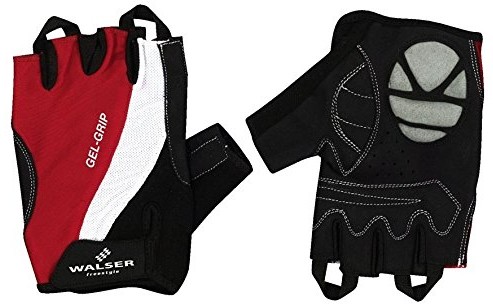 Walser 43802 żel rękawiczki rowerowe rozm. M, czerwony-Grip 43802
