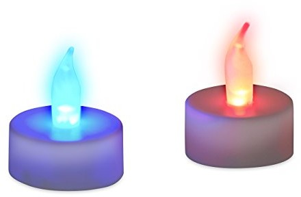 Relaxdays świecznik na świeczki typu tealight LED Zmiana kolorów, bezpłomieniowe dekoracyjna,-częściowy zestaw, zasilanie bateryjne, elektroniczne nastrojowe źródło światła, kolorowy 10022015