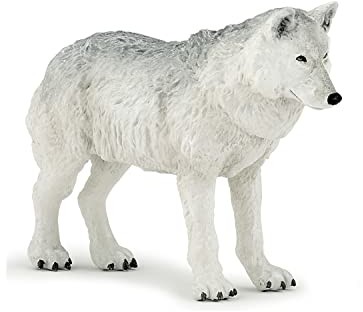 Papo 50195 polarny wilk dziki zwierzęta figurka królestwa, wielokolorowa 50195