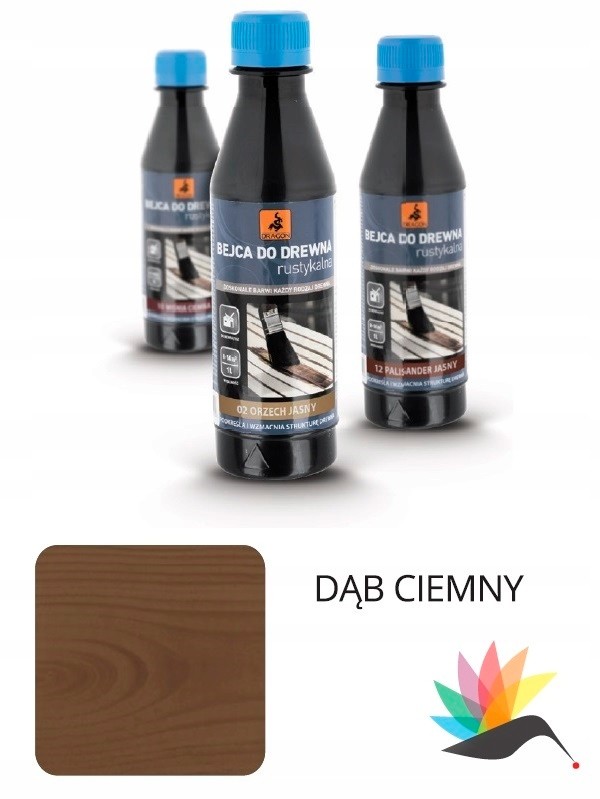 Dragon Bejca Do Drewna Rustykalna 0,2 l Dąb Ciemny