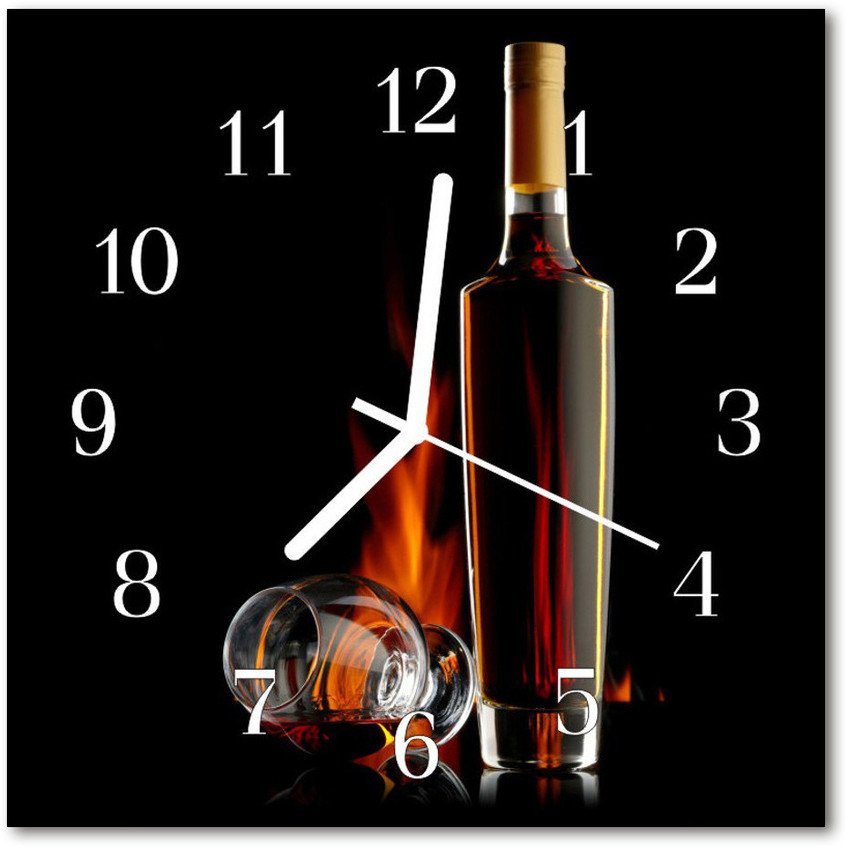 tulup pl Zegar szklany kwadratowy Alkohol 30x30cm
