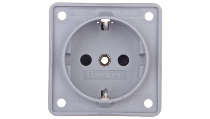 Hager Polo Gniazdo SCHUKO IP40 prosty tworzywo szary Integro 0941952506 0941952506