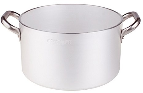 Pentole Agnelli Rondel pentole agnelli, cylindryczne, aluminium, wysoka do drukarki atramentowej terapia magnetyczna, z 2 uchwytami ze stali nierdzewnej, srebrny ALMR110420