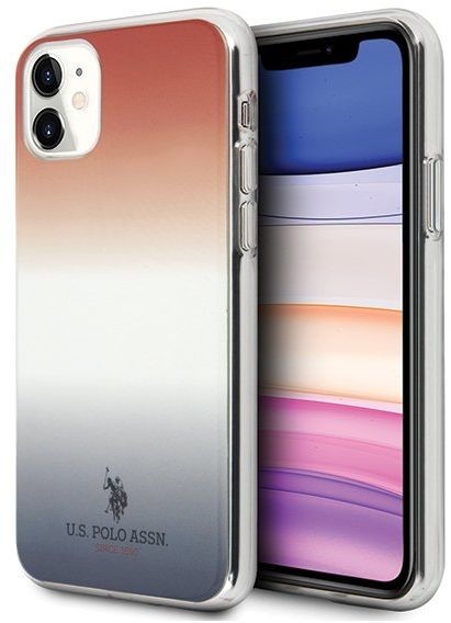 U.s. polo assn US Polo USHCN61TRDGRB iPhone 11 czerwono-niebieski/blue&red Gradient Pattern Collection - Czerwony Niebieski