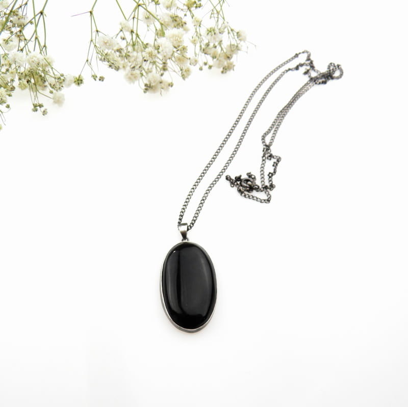 Venus Galeria Zawieszka srebrna z dużym onyksem