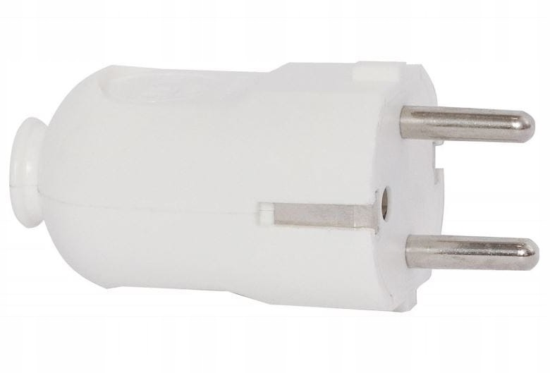 Wtyczka uniwersalna prosta biała 230V