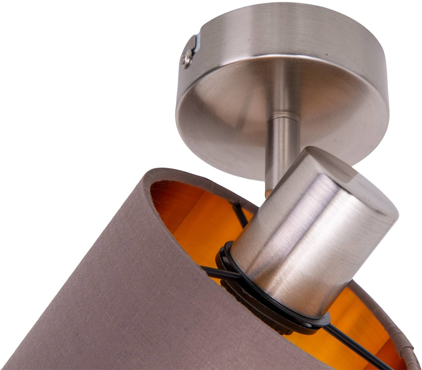 Näve Lampa sufitowa Maron 1-pkt. tkanina, brązowa/złota