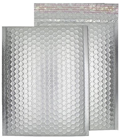 Purely purely Packaging kopercie bąbelkowej, formacie C5 + z w konkurencyjnej taśmy klejącej, matowa, metaliczna, 25 x 18 cm, kolor szczotkowany chrom, 100 sztuk MTA250
