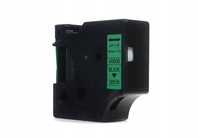 Dymo Taśma D1 Czarny na Zielonym, 19mm x 7m (45809