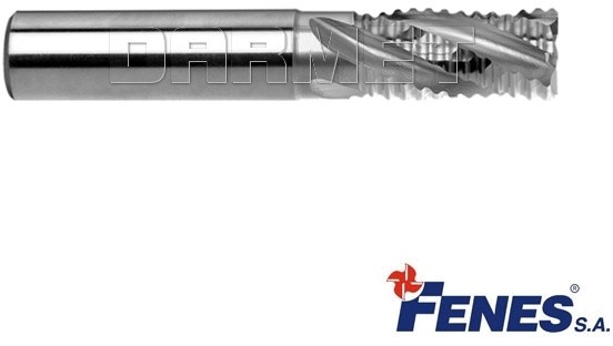FENES Frez 4-ostrzowy trzpieniowy, krótki do obróbki zgrubnej z chwytem walcowym DIN844-A K-NR, HSS-E - 14MM - FEN_0641-512-103-835