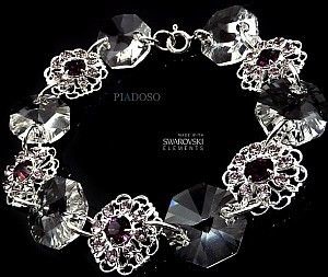 Swarovski Arande Nowe Unikat Bransoletka Amethyst Crystal 2166185533