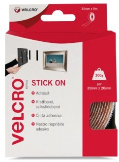 Velcro Stick On Tape 20 MM X 5 meter Biały  zapięcie na rzep do naklejenia i przyczepności Flausch część (szer. x dł.) 20 MM X 5 meter wei EC60216