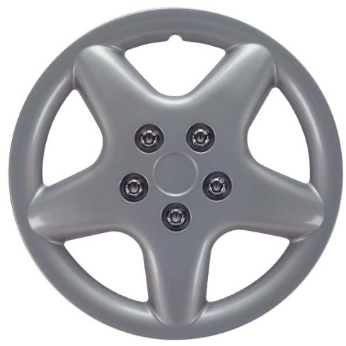 Autostyle Kołpaki ozdobne zestaw przysłony Idaho Srebrny  4-częściowy zestaw, 33 cm (13) PP 8703SL