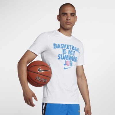 Nike Męski T-shirt do koszykówki Dri-FIT - Biel 923723-100