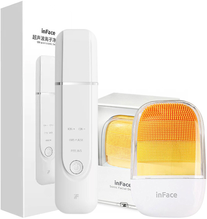 InFace Zestaw Peeling kawitacyjny InFace MS7100 biały + Szczoteczka soniczna MS2000 pomarańczowa 4932-uniw