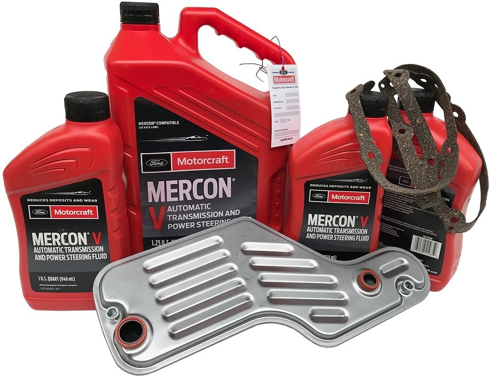 MOTORCRAFT Oryginalny olej Mercon V oraz filtr skrzyni Ford Thunderbird 3,9 V6 2002 FSF-CH-019+7,658 MV 8%