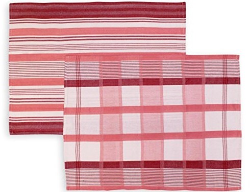 Soleil d'ocre Soleil D 'ocre 712026 Paella zestaw 2 ścierki do naczyń Jacquard bawełna różowa 50 x 70 cm 712026