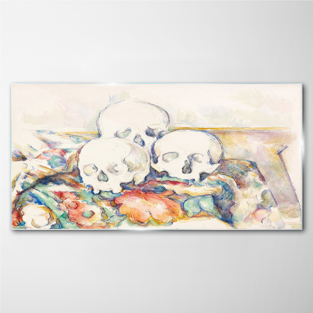 PL Coloray Obraz Szklany Martwa natura trzy czaszki 100x50cm