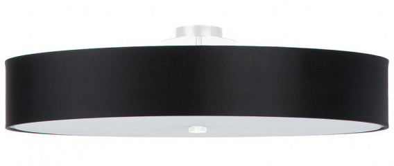 Sollux Lighting Materiałowa LAMPA plafon okrągła OPRAWA sufitowa abażurowa czarna SL814