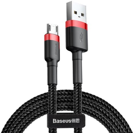 BASEUS Baseus kabel Cafule USB microUSB 1,0 m 2,4A czerwono-czarny