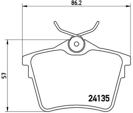 BREMBO Zestaw klocków hamulcowych, hamulce tarczowe P 61 079