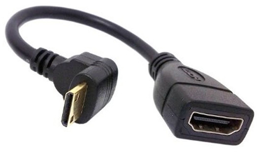 Kabel Adapter Kątowy Hdmi do Mini Hdmi Dolny 16cm