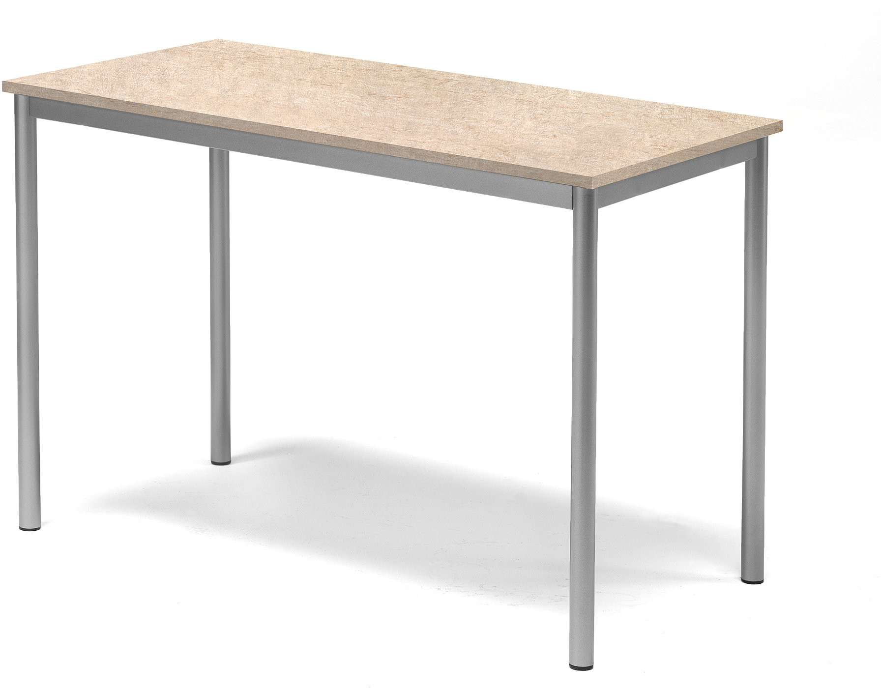 AJ Produkty Biurko SONITUS, 1200x600x760 mm, beżowe linoleum, szary aluminium