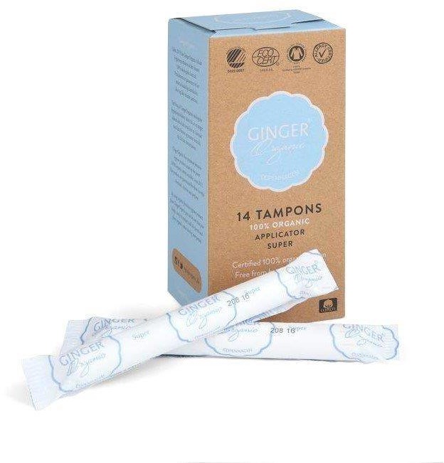 Ginger Organic Tampons tampony organiczne z aplikatorem Super 14szt 95529-uniw