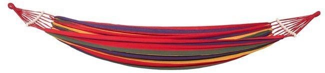 Springos Hamak jednoosobowy 200x80cm bujak ogrodowy 150kg kolorowe pasy HM027