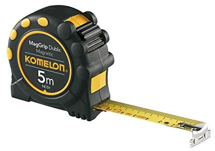 Komelon Roll taśma miernicza maggrip dublx, znak kontrolny dokładności WE II