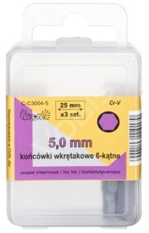 Condor Końcówki sześciokątne H5 x 25 mm 3 szt