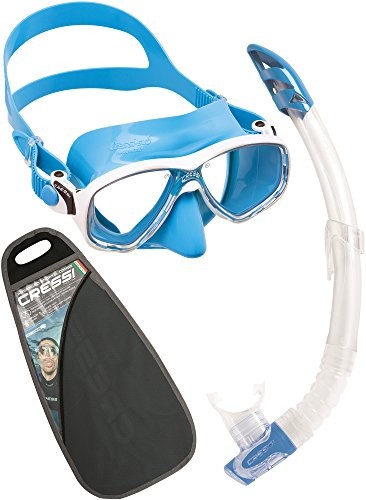 Cressi Marea VIP New Premium Colorama zanurzenie zestaw/zestaw fajka do nurkowania (Made in Italy)., niebieski, jeden rozmiar DM1000058